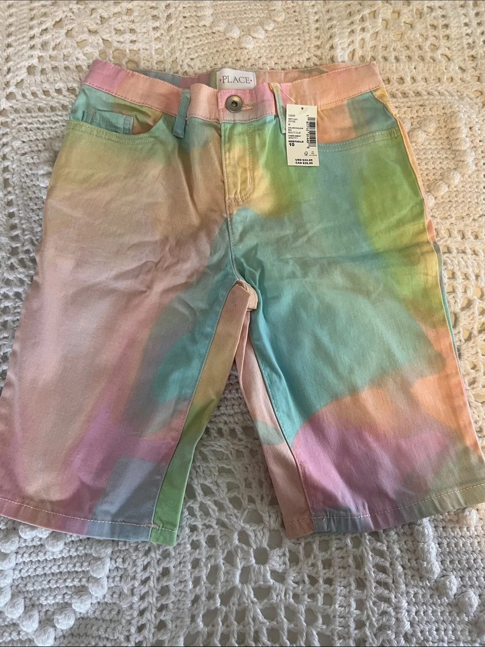 The Children's Place Pastel Tie-Dye Shorts - Pink, Green, Blue, Yellow, Purple